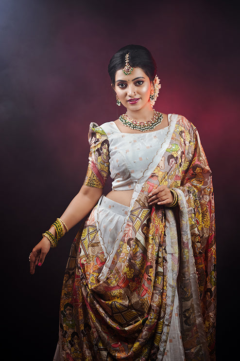Prewedding and Events Premium White Lehenga with Embroidery work