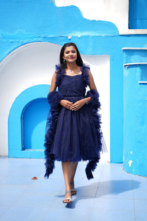 Short Frock Navy Blue Colour