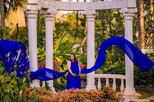 Maternity Long Tail Blue Colour Gown