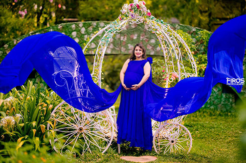 Maternity Long Tail Blue Colour Gown