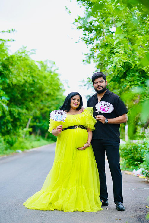 maternity Premiam Green Gown