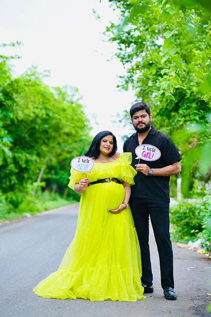 maternity Premiam Green Gown