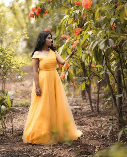 Pre Weeding And Maternity Yellow Ball Gown