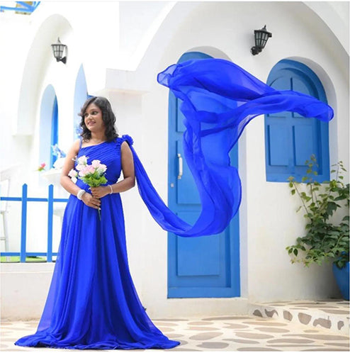 Pre Wedding And Maternity Premiam Blue Tail Gown