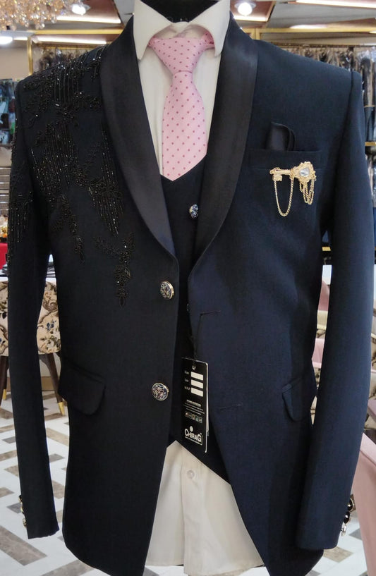Men Wedding Suit Navy Blue Colour
