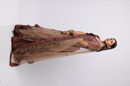 Bridal Wedding Lehengga Meroon And Malty Colour